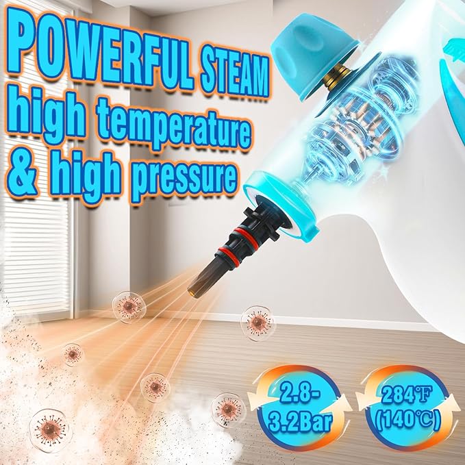 Steam Cleaner Pressurized Handheld Steam Cleaner for Home Multi-Surface Steamer for Cleaning with Safety Lock Portable Cleaning Steamer for Kitchen Bathroom Car Grout Upholstery and Clothes