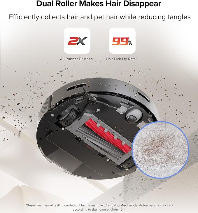 roborock Q5 Max+ Robot Vacuum with Self-Empty Dock Upgraded from Q5+ 5500 Pa Suction DuoRoller Brush Hands-Free Cleaning for up to 7 Weeks PreciSense LiDAR Navigation App &amp Voice Control