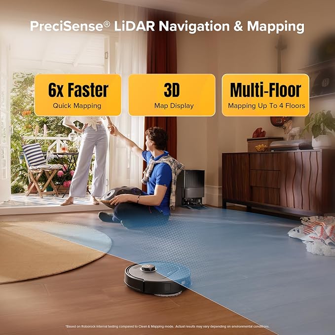 roborock Qrevo S5V Robot Vacuum and Mop FlexiArm Edge Mopping 12000Pa Suction Dual Zero-Tangle System Smart Obstacle Avoidance 10mm Mop Lifting Auto Mop Washing&ampDrying Self-Emptying&ampRe