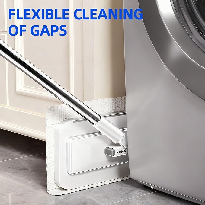 2026 New Mini Disposable Dust Mop with 10 Reusable Cloths No-Touch Dirty Cleaning Dust Mop for Dry Wet Disposable Pads Multi Surface Floor Mopping and Sweeping for House Wall Bathroom Corners