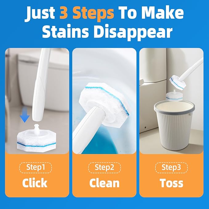 100 Count Toilet Wand Refills Disposable Toilet Brush Toilet Cleaner Refill Pads Wand Kit Scrubber Refills Compatible With Most Brushes No Falling Apart Fresh Fragrance