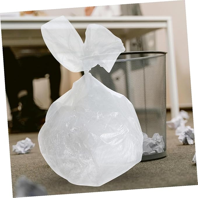 DOITOOL Thickened White Trash Bags 45x50cm 300pcs (30pcs/roll X10) Plastic Garbage Bags for Bathroom and Office Wastebaskets Small Heavy-duty Home Trash Can Liners