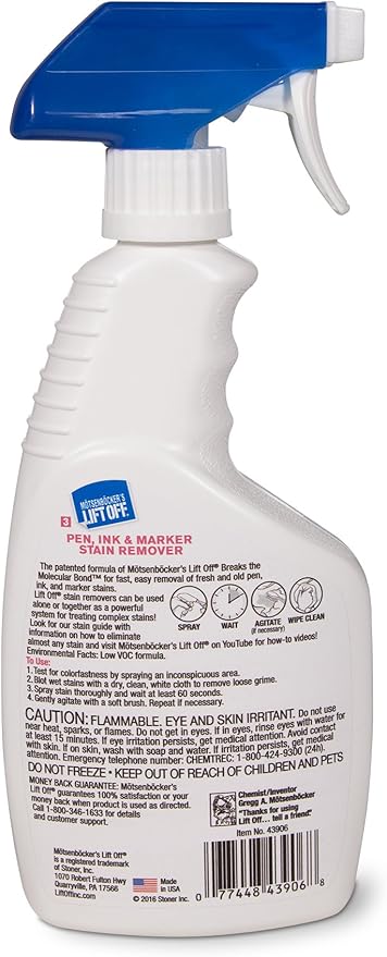 Motsenbocker’s Lift Off 99089 3-in-1 Stain Removal Kit 16-Ounce Spray Bottles Fast and Easy Removal of All Types of Stains Use for Pre-Wash Laundry Treatment Safe on Non-Washables Low VOCs Set of 3