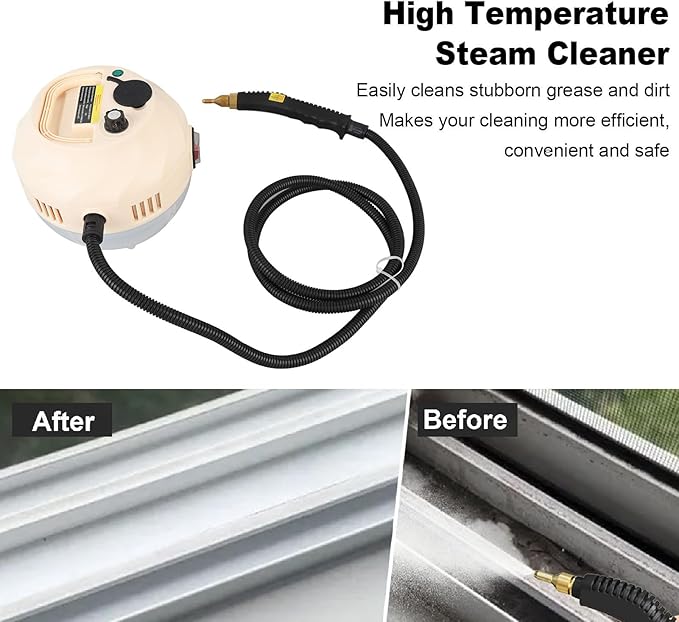 Handheld Steam Cleaner Portable Pressurized Steam Cleaner High Temperature Steamer Cleaning Machine for Home Car Detailing Kitchen Bathroom Floor Grout Furniture Tile (US Plug