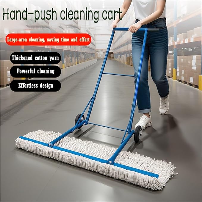 Iron Absorbent Floor Mop with Cotton Tennis Court Mop for Large-Area Floor Maintenance Sports Field Absorbent Swab Lightweight &amp Portable Easy to Use(Mop Width 37.8in/96cm)