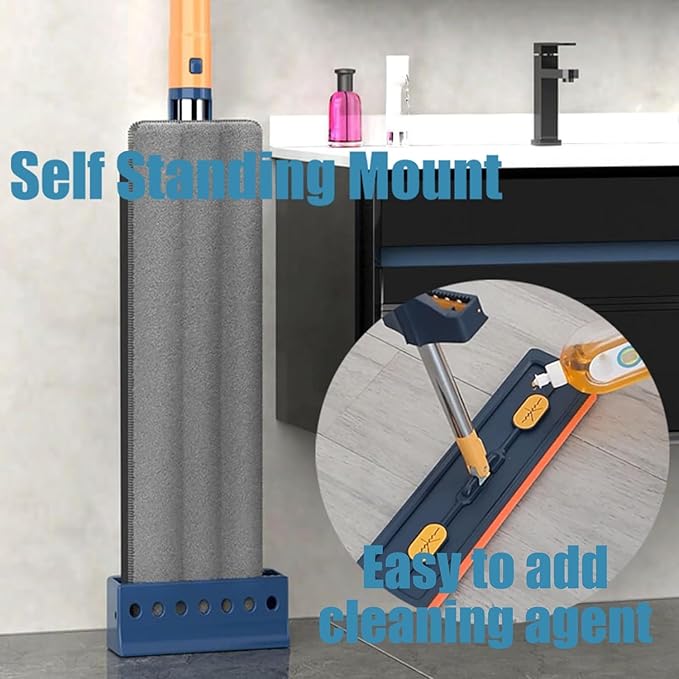 Large Flat Mop 2023 New Upgrade Style Large Flat Mop Style Stylemop Pro Self Wringing Magic for Floor Cleaning Microfiber Mops 12027(Blue4 Cloths)