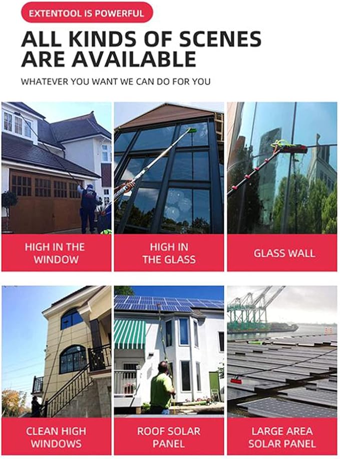 Window Cleaning Brush Water Fed Pole Kit Solar Panel Cleaning Equipment Tool Photovoltaic Module Cleaning Tool The Length of The Telescopic Rod Can Be Adjusted Freely
