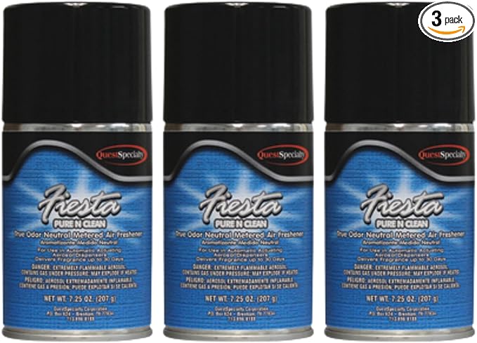 Quest 3870 PURE N CLEAN Metered Air Freshener - True Odor Neutralizer (3 Pack) Works in all metered dispensers
