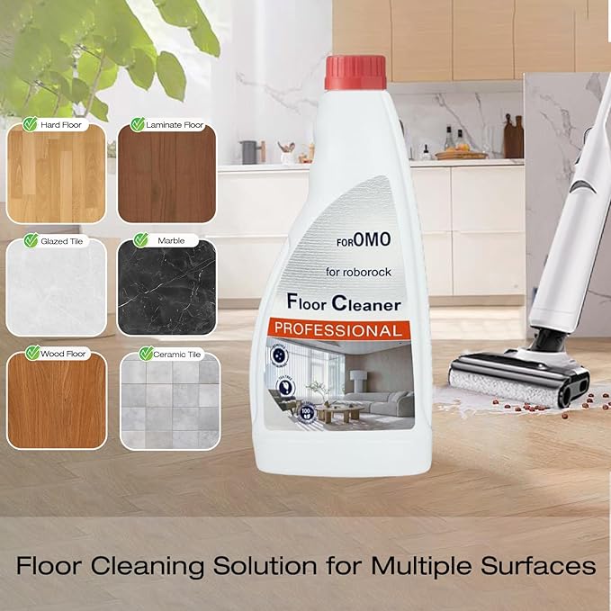 Floor Cleaning Solution Compatible With Roborock Robot Vacuum And Mop Cleaner Deep Cleans For Multiple Hard Floors Suitable With All Robot Vacuums With Mopping (2 Bottle)