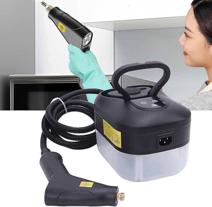 Steam Cleaner Portable Car Cleaning Steamer with 3 Brush Heads for Stovetop Wall Bathroom Kitchen Living Room Hard Floors Tiles (US Plug 110V)