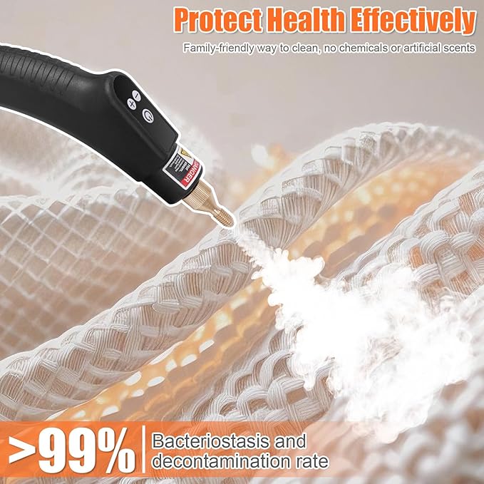 15 in 1 Handheld Steam Cleaner with Handle Button Control 2500W High Pressure Steamer for Cleaning Car Multi-Purpose Portable Steam Cleaner for Home Car Upholstery Cleaning Tools 110V-120V