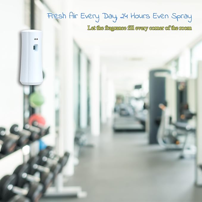 Automatic Fragrance Dispenser (2-Pack) Wall-mounted Aerosol Spray Air Freshener for Hotels Home Indoor Offices Schools Restaurants Commercial Place (White 008-BY)