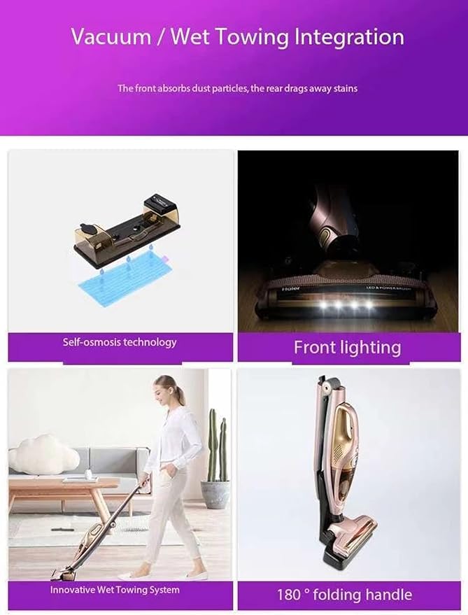 Scrubber Wireless Suction and Drag All-in-one Machine Self-propelled Function Front LED Lighting Charging and Storage Household Handheld Scrubber