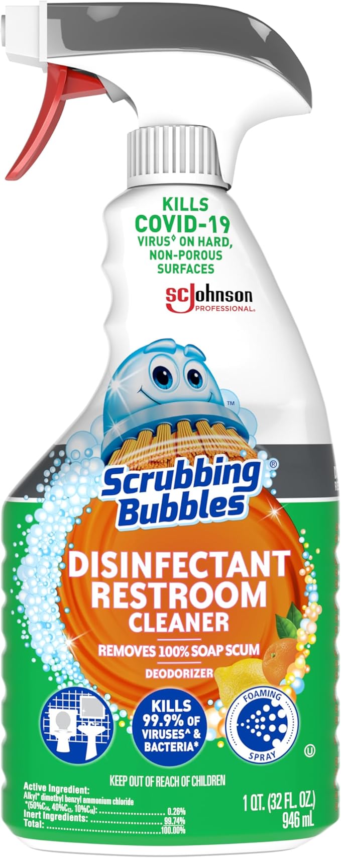 SC Johnson Professional Scrubbing Bubbles Disinfectant Restroom Cleaner 32oz / Case Qty 8