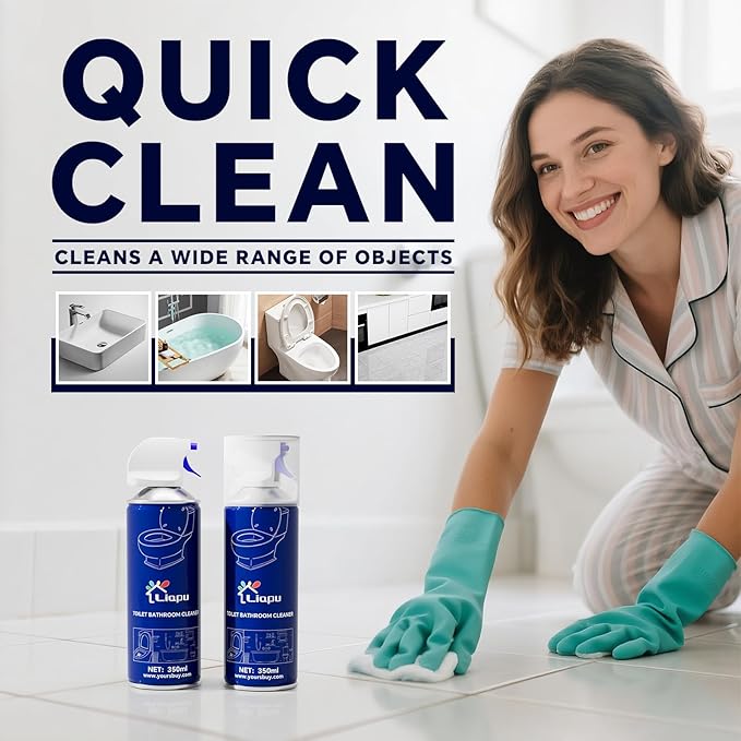 Powerful Toilet Bowl Cleaner – Rapid Stain Remover Eliminates Limescale &amp Odors Fresh Mint Scent Eco-Friendly Formula Safe for Pipes &amp Septic Tanks (1)