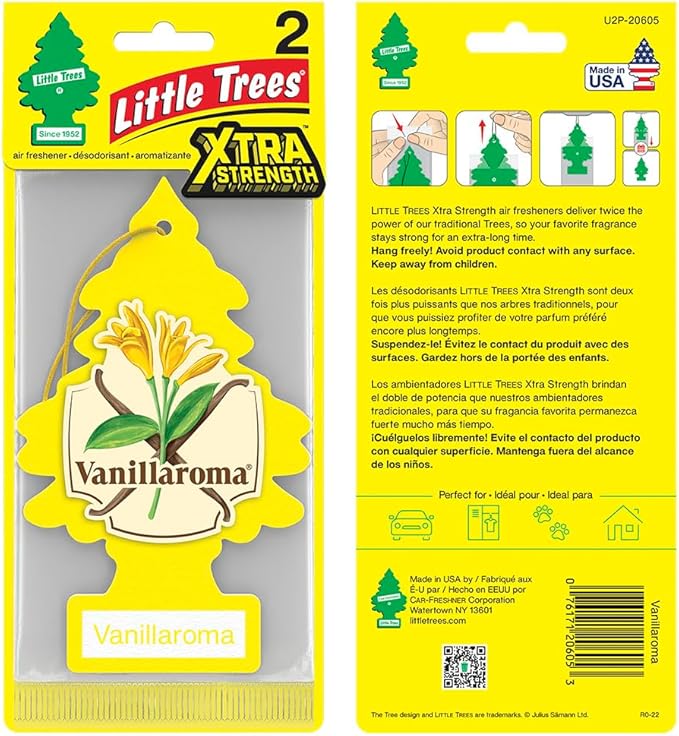 LITTLE TREES Car Air Freshener | Xtra Strength Provides Long-Lasting Scent for Auto or Home | Extra Boost of Fragrance | Vanillaroma 24 Air Fresheners