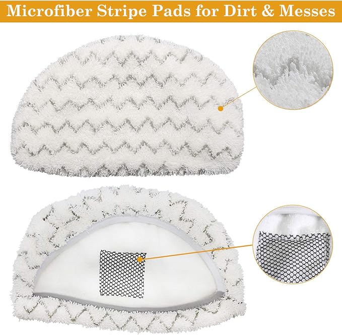 10 Pack Replacement Steam Mop Pads for Bissell Powerfresh Steam Mop 1940 1440 1544 1806 2075 Series Model 19402 19404 19408 19409 1940a 1940f 1940q 1940t 1940w B0006 B0017 Washable Cleaning Pads