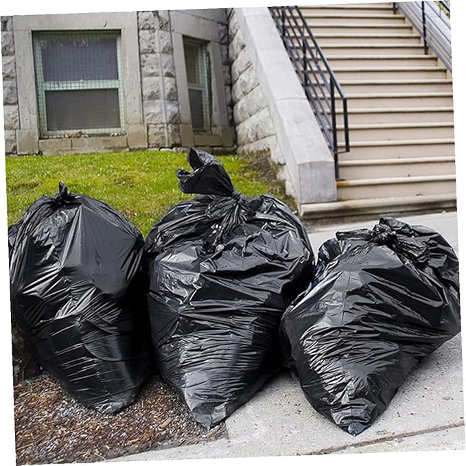 COHEALI 50pcs Heavy Duty Large Garbage Bags 80x100cm Black Trash Bags for Kitchen Office Outdoor Use Suitable for 100l Bins Commercial Contractor Waste Disposal