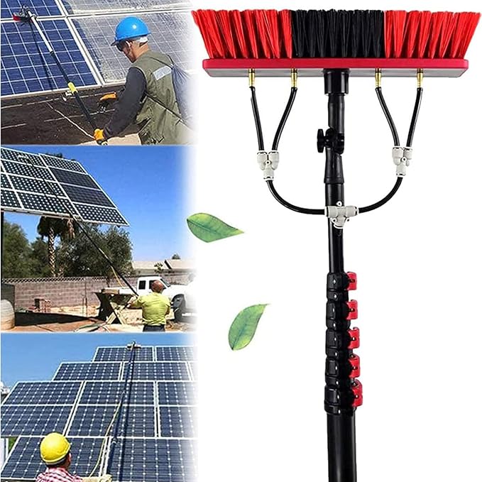 Window Cleaning PolePhotovoltaic Panel Cleaning ToolMulti-Purpose Water Spray BrushExtendable Cleaner for Trucks Windows Washing5.4M