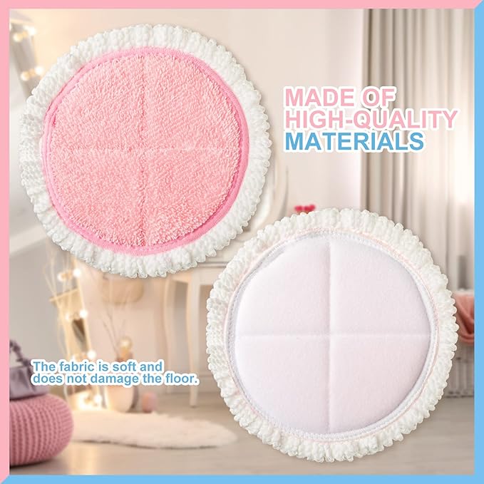 Irenare 20 Pack Electric Mop Pads Spin Replacement 7.28 Inch Round Mop Pads for Floor Cleaning Reusable Washable Electric Spin Replacement Supplies for Kitchen Floor Cleaning(Classic Color)