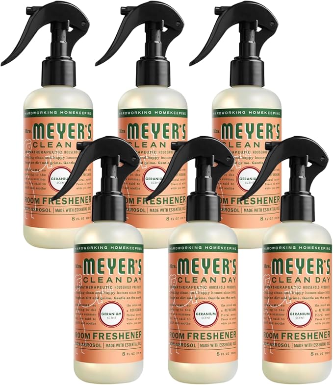 Mrs Meyers Clean Day Room Freshener - Geranium8 Fl Oz (Pack of 6)