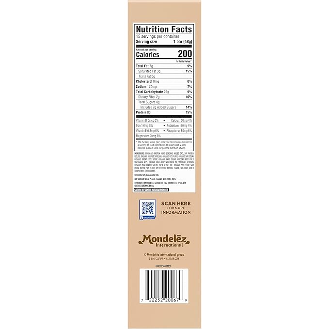 Clif Bar Luna White Chocolate Macadamia 15 Count 25.35 Ounce