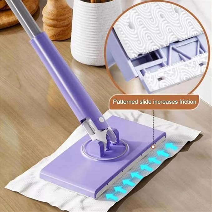 Convenient Cloth Changing Mini MopLong Handle Snap Clip Mini Mop MiniMop Retractable2026 Lazy Convenient Cloth MiniMop Set360° Swivel HeadNo WashCompatible with TowelsWipes (#B)