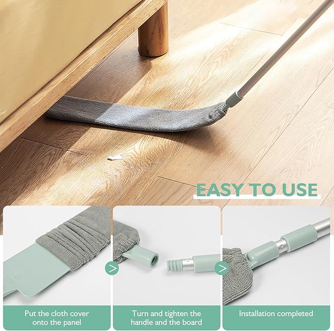 Retractable Gap Dust Cleaner – Extendable Microfiber Duster with Bendable &amp Removable Head Washable Dusting Brush for Home Kitchen Car &amp Hard-to-Reach Areas (1)