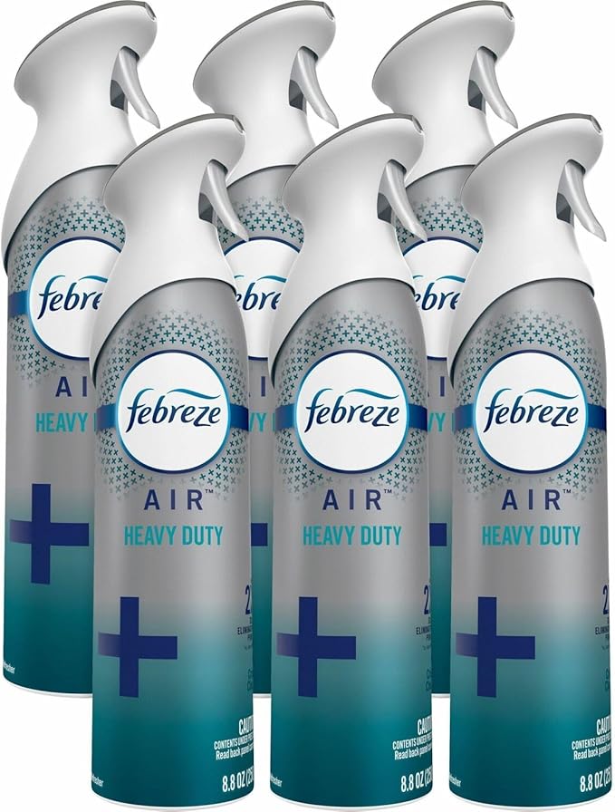 Febreze 97567 Heavy Duty Air Freshener Crisp &amp Clean 8.8 Oz (Pack of 6)