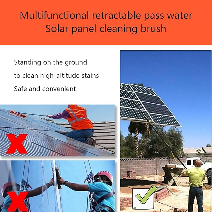 Water Fed Rod Kit Lightweight - Outdoor Windows Cleaner Windows Glass Solar Panel Cleaning Washing Equipment Tool Solution: Hose Spray Washer7.2m(24ft)