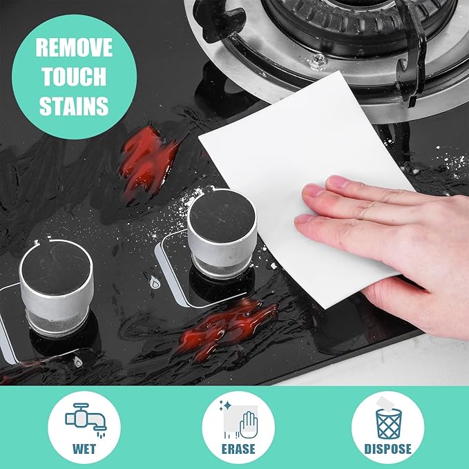 200 Pack Eraser Sheets Disposable Cleaning Sponge Thin Foam Sponge Nano White Eraser Wipes for Bathroom Kitchen Dish Furniture Hard to Reach Places