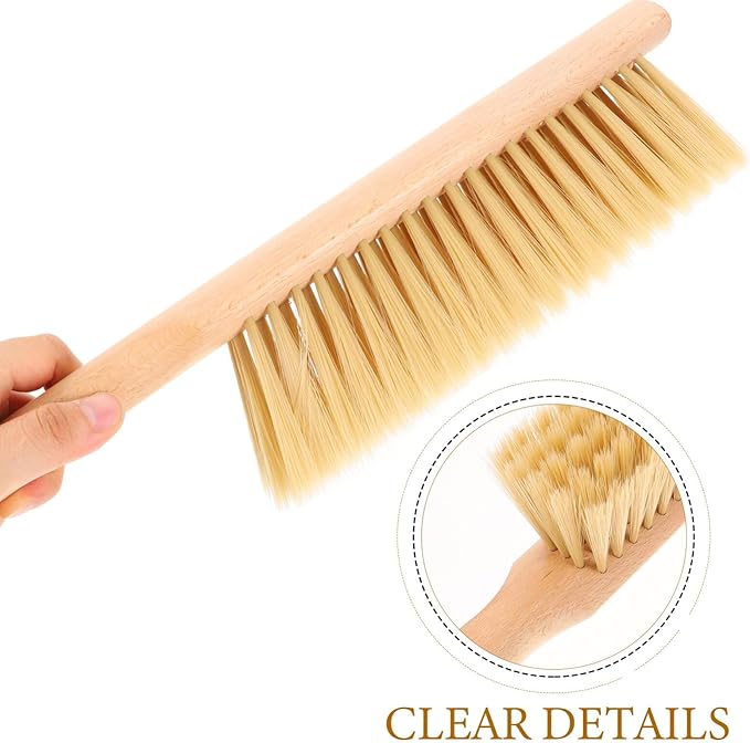 UPKOCH 1set Handheld Dust Brush with Wooden Handle Small Whisk Broom Dustpan for Bed Sofa Furniture Cleaning Compact Portable Design for Home Use