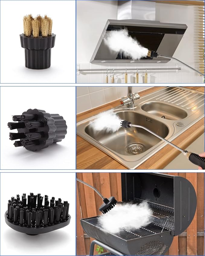 Handheld Steam Cleaner 2500W High Pressure Steam Cleaner with 3 Brush Heads Towel Sponge Steam Cleaners for Home Use High Temperature Fast Heating Steamer for Cleaning KitchenBathroomFurniture