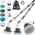 MGLSDeet Electric Spin Scrubber Scrub Brush Rechargeable Cleaning Brush with 8 in 1 Replaceable Brush Heads Cordless Power Spin Scrubber 90Mins for Bathroom Shower Bathtub Glass Car