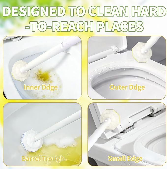 60 Count Toilet Wand Refills for Clorox Disposable Toilet Cleaner Refill Pads for Clorox Wand Cleaning System Upgrade Toilet Brush for Bathroom CleaningNo Falling ApartLight Scent
