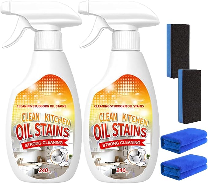 2026 New Heavy-Duty Kitchen Degreaser Foam Cleaner Clean Kitchen Up Oil Stains Spray Heavy Oil Stain Grease Cleaner Multi-purpose Foam Cleaning Spray (2PCS)