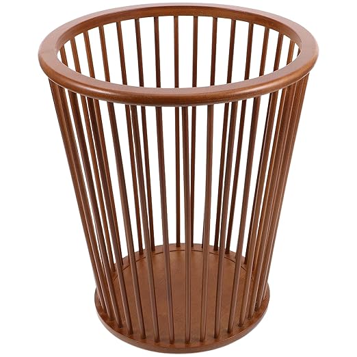 Luxshiny Sturdy Trash Can for Bedroom Bathroom Kitchen Office Natural Hollow Wastebasket for Home Decor Multifunctional Eco-Friendly Bin for Living and Farmhouse Use