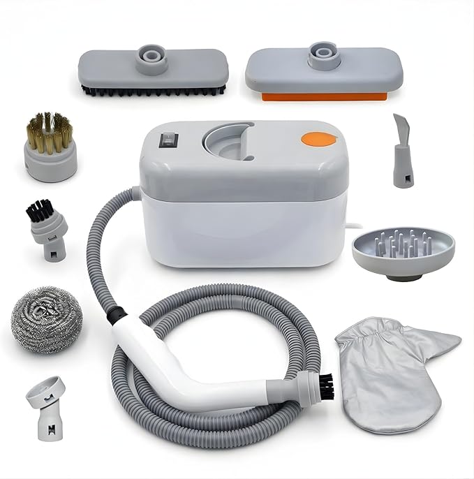 Handheld Steam Cleaner1200W High-Pressure Steam Cleaner with 850ml Large Tank 9-Piece Accessory Set for Home Use 20s Fast Heating Perfect for Cleaning Kitchen Bathroom Furniture and Tile Grout