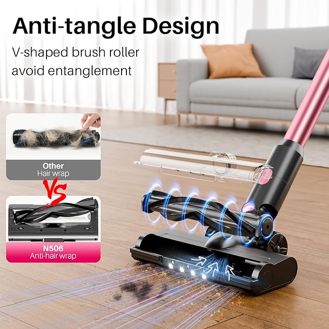 KIKETECH Cordless Vacuum Cleaner Stick Vacuum Cleaners for Home 6 in 1 Lightweight Vacuum for Pet Hair/Carpet/Floor (Black)