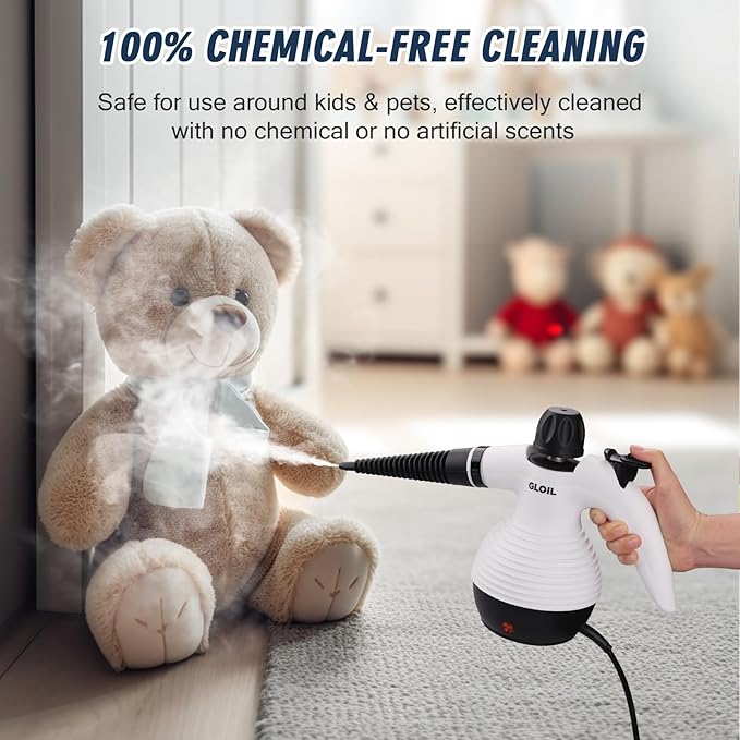 Handheld Steam Cleaner Steamer for Cleaning Multipurpose Portable Steam Cleaners for Home Use with Safety Lock and 10 Accessory Kit to Remove Grime Grease and More Save Time and Effort