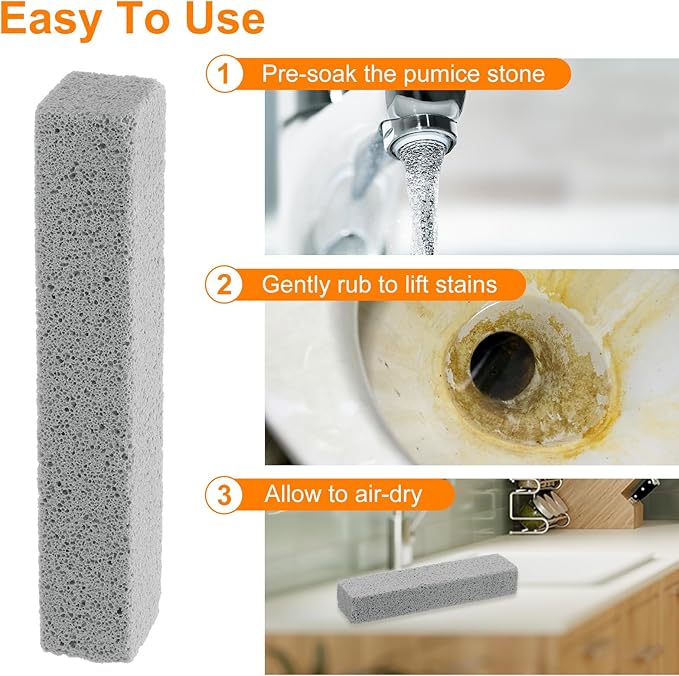 HARFINGTON 24pcs Natural Pumice Stone Toilet Bowl Cleaner Pumice Stone for Hard Water Marks Cleaning on Toilets Grills Tiles Grout Sinks Bathtubs Pools Gray