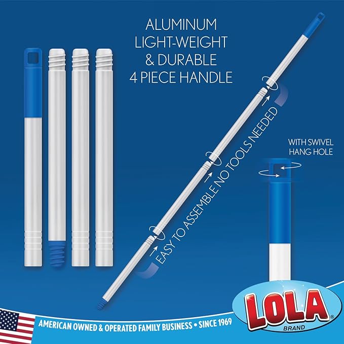 LOLA Squeezematic Butterfly Automatic Sponge Mop 4 Mop Heads - 2 Foam w/ Cellulose Layer &amp 2 All Foam 9 Head w/ Scuff Remover