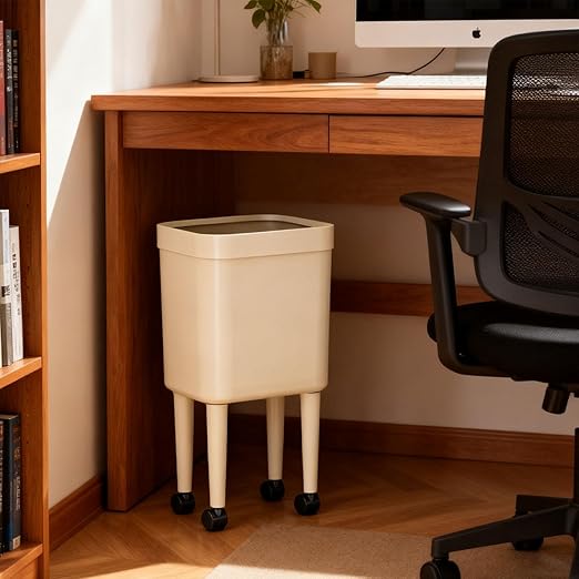 Trash Can Wastebasket Storage Bucket Large Capacity Sturdy Garbage Can Trash Bin for Toilet Office Bathroom Home Living Room