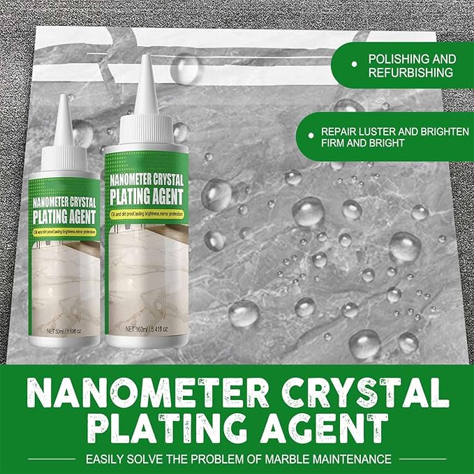 Nano Crystal Coating Agent For Tile &amp Furniture Nano Meter Crystal Plating Agent Quartz Marble Stone Polish Cleaner Long-Lasting Polishing Fast Drying (2Pcs)