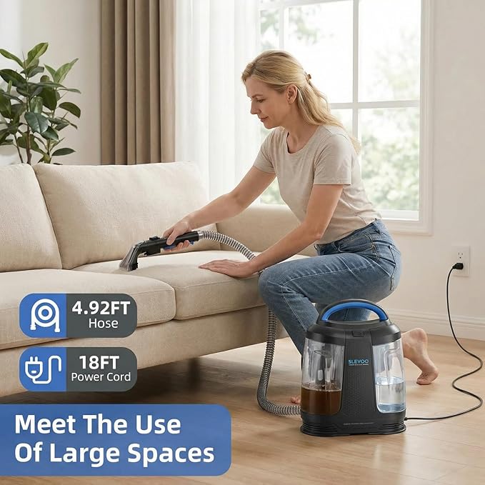 450W Powerful Portable Carpet &amp Upholstery Spot Cleaner Machine Free Cleaning solution Included 11Kpa Power Suction With Tools For Pets Area Rugs And Couches