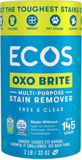ECOS OXO BRITE Multi-Purpose Stain Remover Brightens &amp Whitens Free &amp Clear 145 Loads Plastic-Free Safer Choice Certified 2 lbs