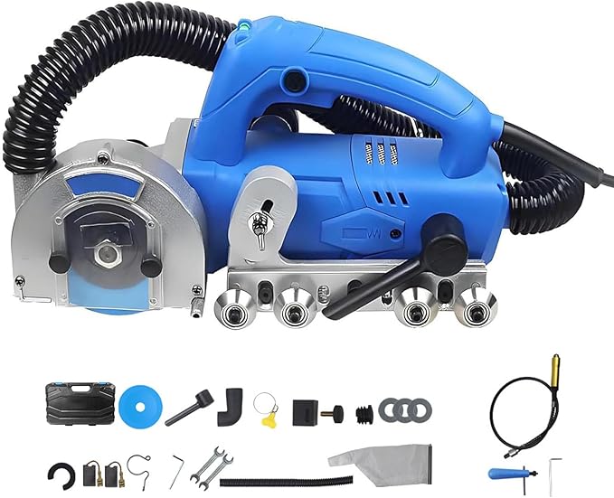 Tile Seam Cleaning Machine1200W Electric Grout Removal Tool with Dust Bag and Transparent Cover for Cleaning and Removing Cement Between Ceramic Tiles C