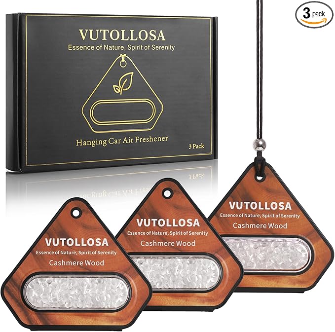3 Pack Car Air Freshener &amp Car Deodorizer Cashmere Wood Scented - Long Lasting Hanging Car Air Fresheners for Women &amp Men Car Accessories by VUTOLLOSA