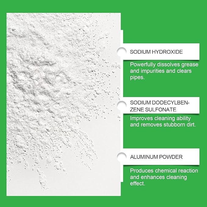 Pipe Unclogging Cleaning Powder - Dissolve Hair Grease &amp Food Residue Clogs Deep Clean Drains &amp Eliminate Odors(2PCS)