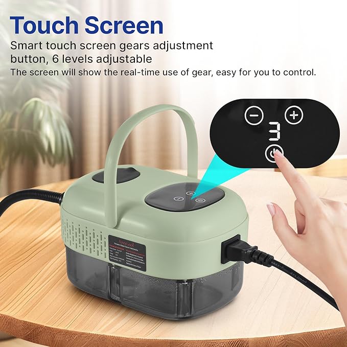 Pressurized Handheld Multi-Surface Steam Cleaner with 8pcs Accessories Smart Touch Screen 6 Levels Adjustable DeepSteamer with Portable Handle for Clothes Car Glass Window Kitchen